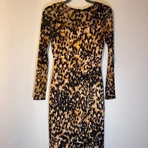 Karen Millen stretch satin and mesh dress